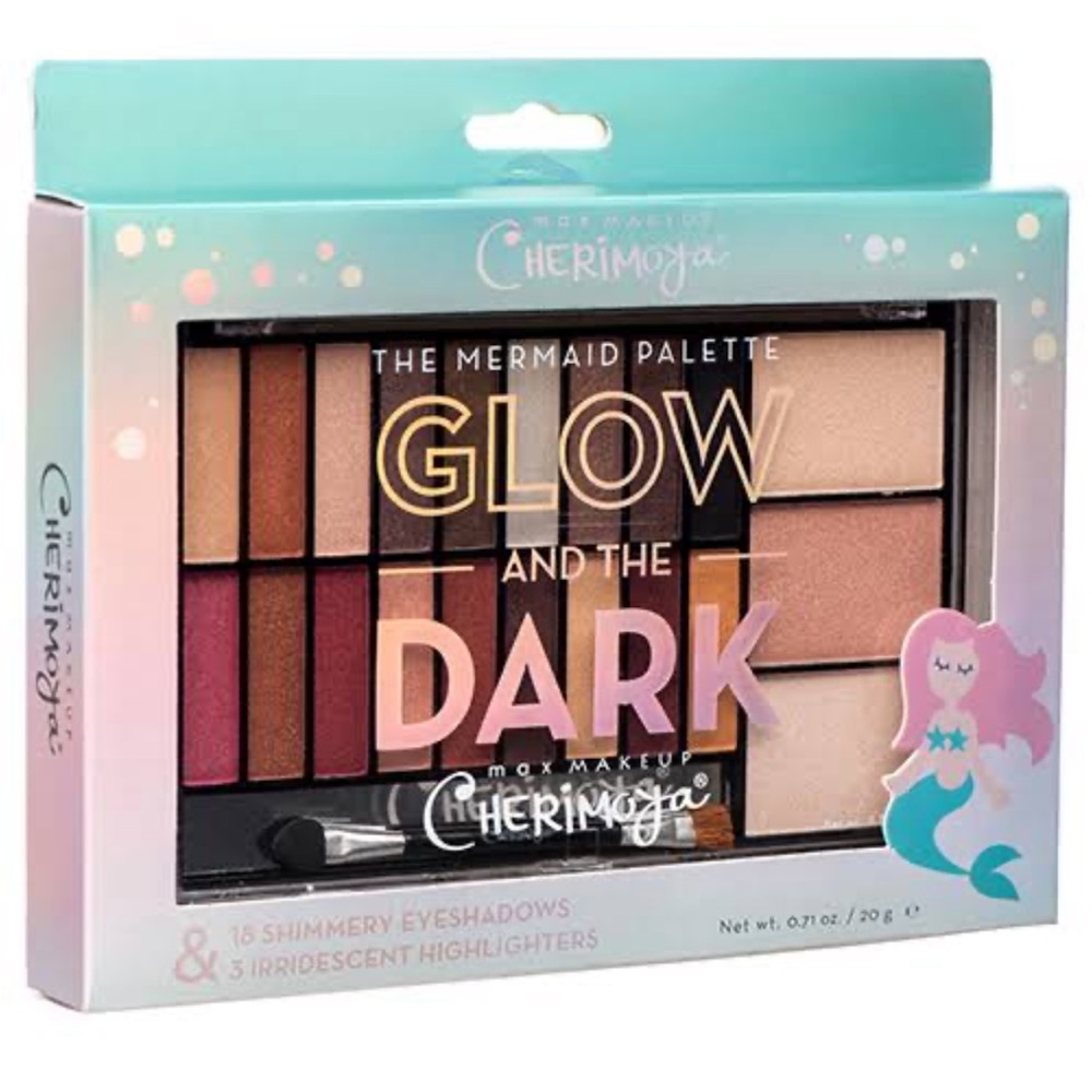 Cherimoya Mermaid Palette Glow and the Dark Max Makeup 18 Eye Shades/3 Highlight